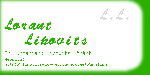 lorant lipovits business card