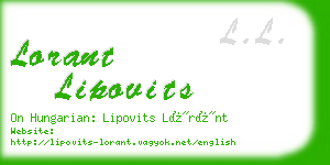 lorant lipovits business card